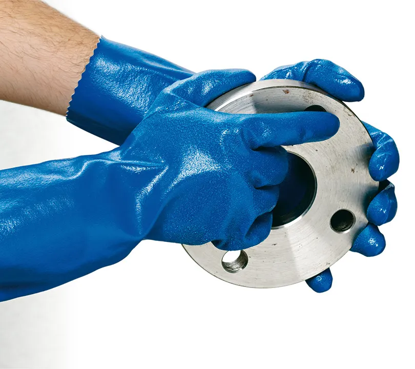 GUANTES PHULAX NITRILO AZUL C/FORRO