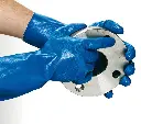 GUANTES PHULAX NITRILO AZUL C/FORRO