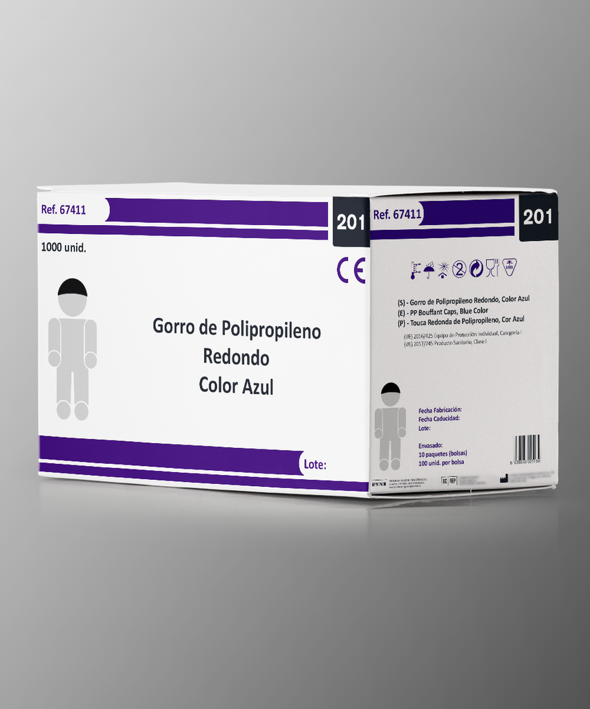 CUBRE-CAB. AZUL POLIPROP. (P/100)