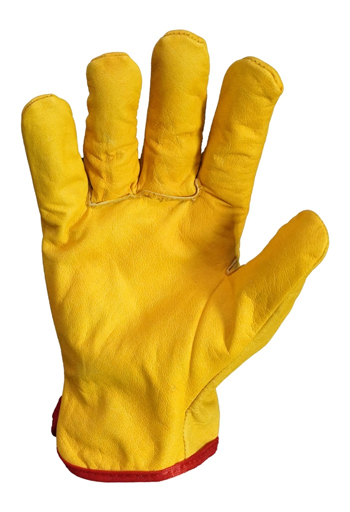 GUANTES. TODO PIEL FLOR, AMARILLOS 