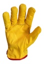 GUANTES. TODO PIEL FLOR, AMARILLOS 