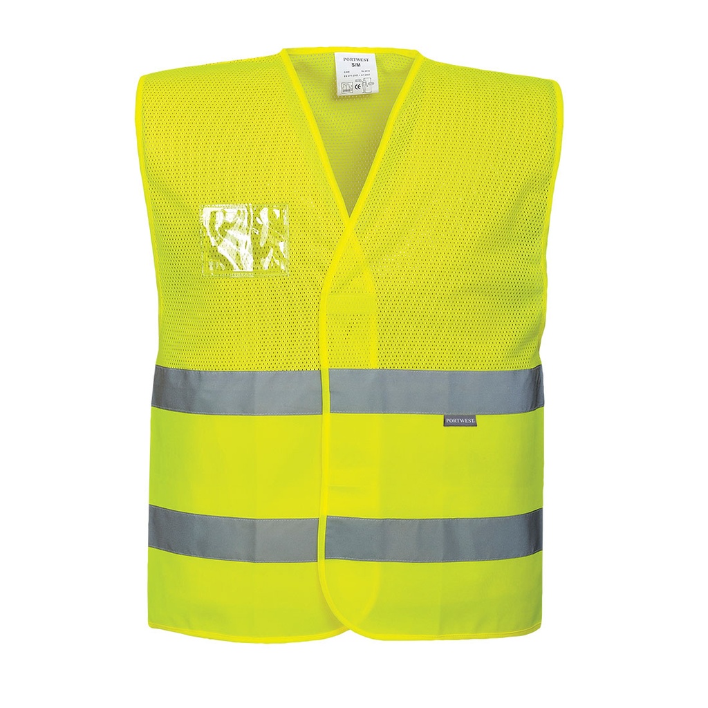 CHALECO AV REJILLA AMARILLO VELCRO