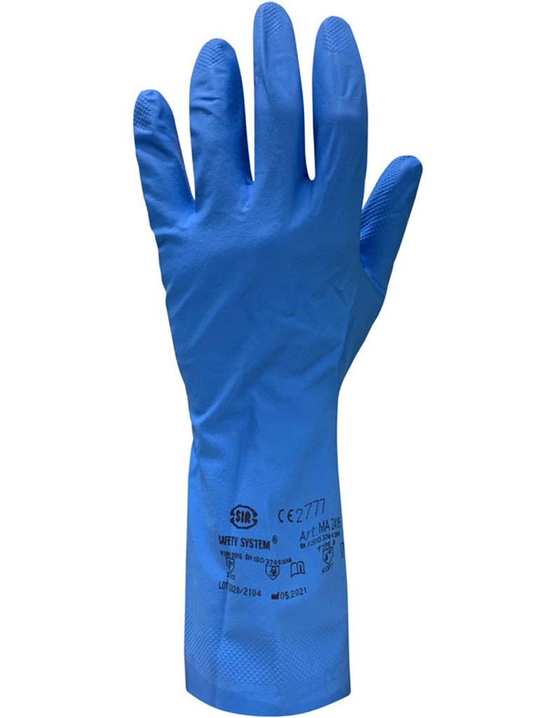 GUANTES. NITRILO AZUL REUT.33 CM 374-5