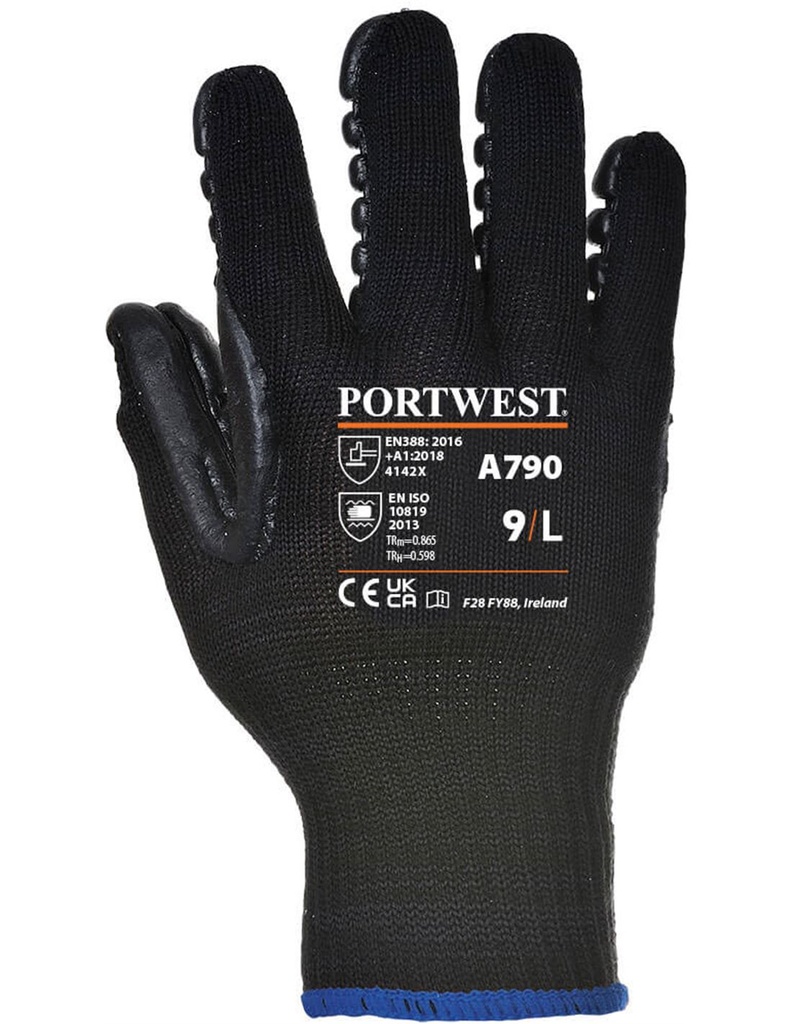 GUANTES ANTIVIBRACION DE LATEX NEGRO