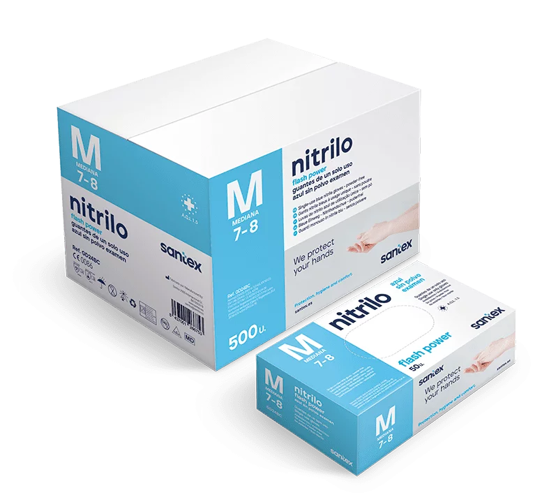 GUANTES NITR. AZUL S/P LARGO 28 CM., MUY FUERTE C/50