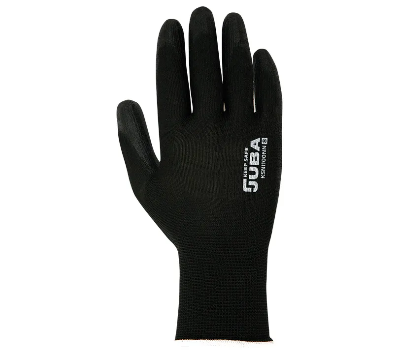 GUANTES. JUBA POLIÉSTER+NITRILO NEGRO