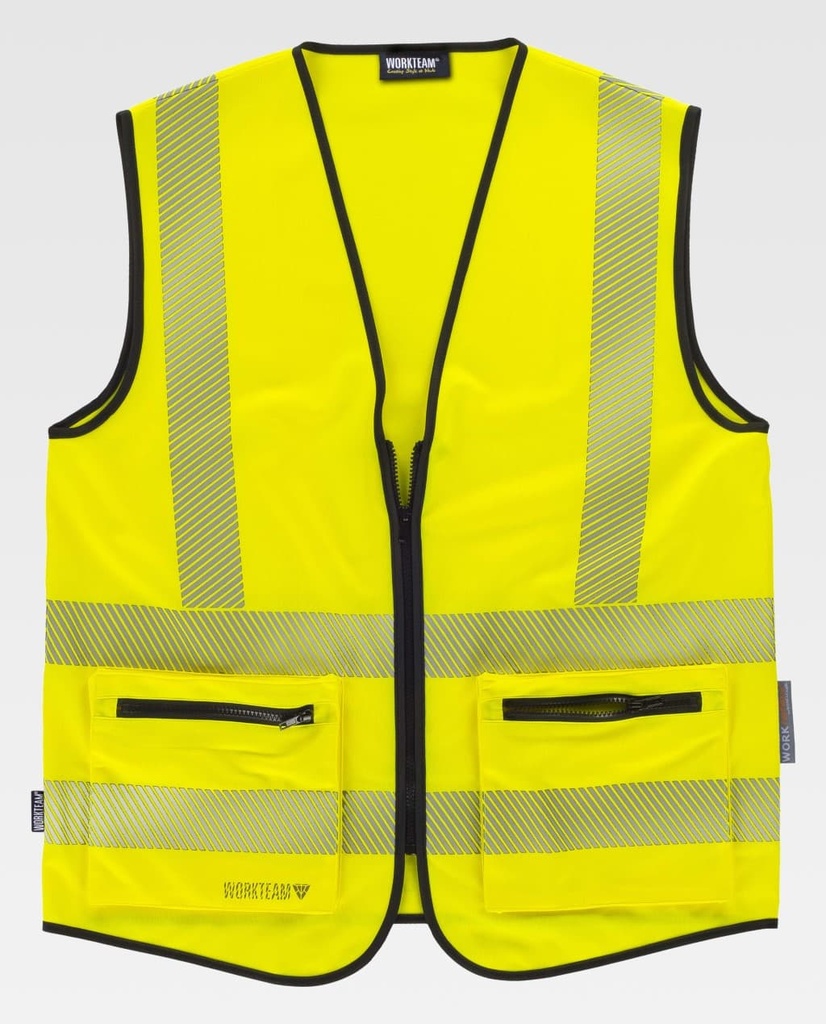 CHALECO AV BANDA SEGMENTADA CREMALLERA WORKTEAM