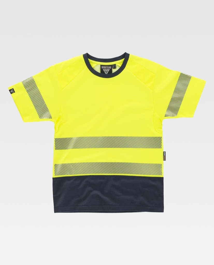 CAMISETA AV M/C BANDA SEGMENTADA INTERIOR ALGODON WORKTEAM