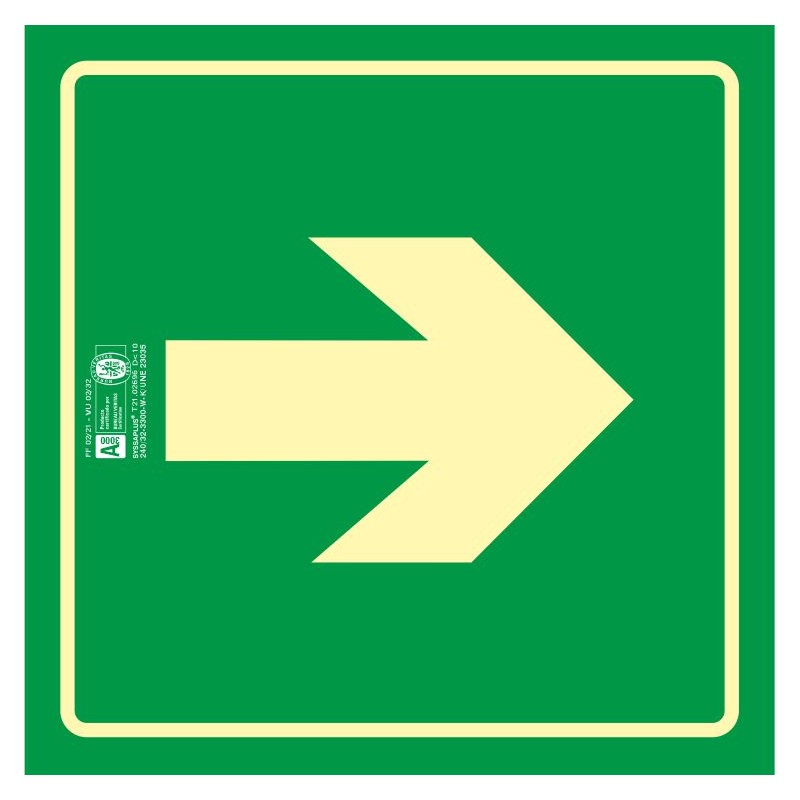 PLACA VÍA EVACUACIÓN 9011F FOTOLUMINISCENTE