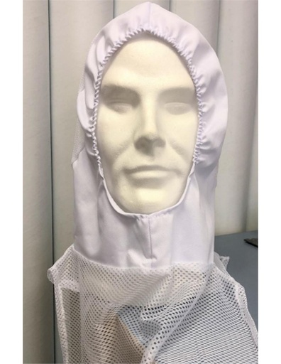 [5568-B] GORRO TIPO BUZO CON REJILLA, BLANCO