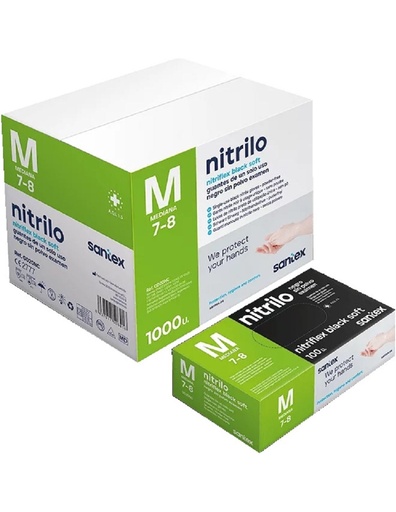 [GD20 N] GUANTES NITRILO NEG. S/P 3,5 GR.(C/100)