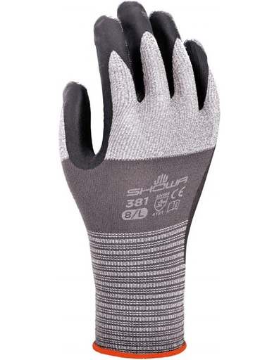 [SHOWA 381] GUANTES NYLON PALMA POLIU. TRANSPIRABLE