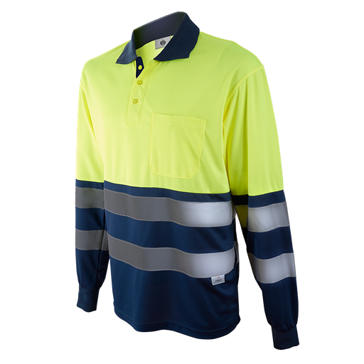 [1095] POLO DE MANGA LARGA COMBINADO AV