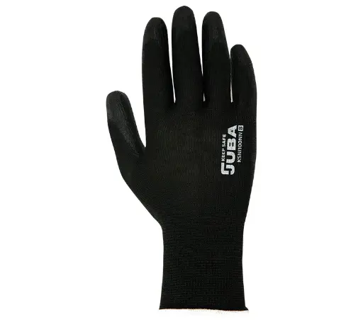 [KSNI100NN] GUANTES. JUBA POLIÉSTER+NITRILO NEGRO