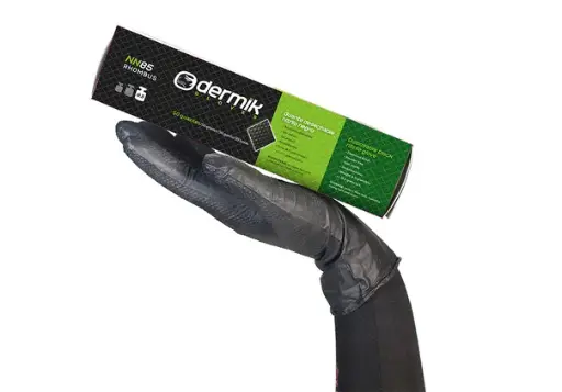 [NN85] GUANTES. DESEC. NITRILO NEGRO DIAMANTADO (50 uds)