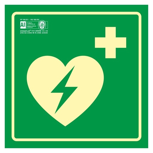 [906921PF] PLACA DESFIBRILADOR DEA - 9069F (UNE - 23034) 