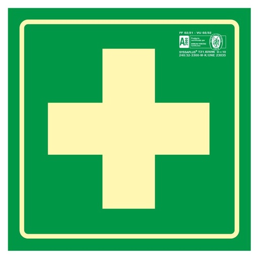 [909121PF] PLACA BOTIQUÍN  9091F FOTOLUMINISCENTE
