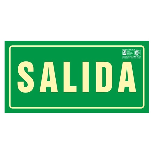 [903032PF] SEÑAL SALIDA 903032F (UNE - 23034-2023) 