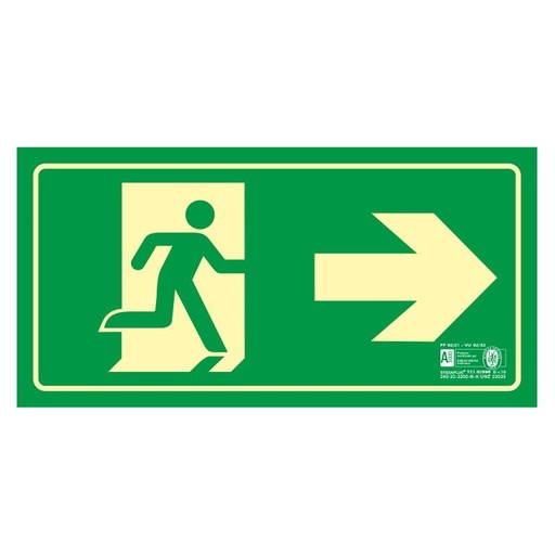 [905932PF] SEÑAL SALIDA EMERGENCIA FLECHA DERECHA 905932F (UNE - 23034-2023)
