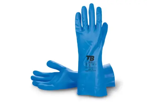 [9009FAZ]  GUANTE QUIMICO NITRILO AZUL INTERIOR FLOCADO TOMAS BODERO