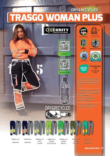[TRASGO WOMAN  PLUS+FORRO] PANTALON AV STRETCH WOMAN PLUS PRIMA FORRADO  